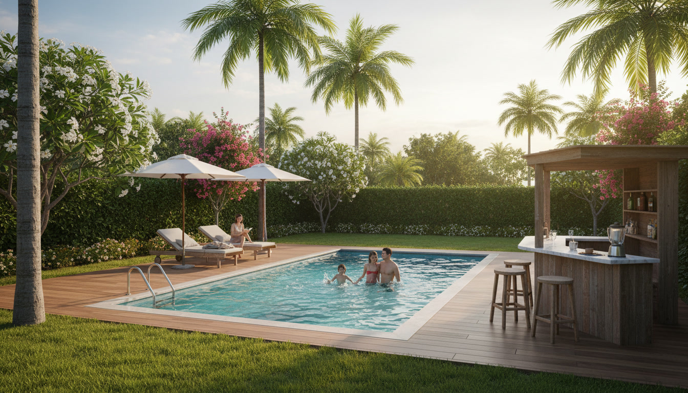 Belle piscine sans vis à vis
